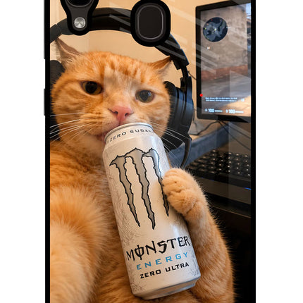 Gamer Cat Energy Samsung A20/M10s Glass Case