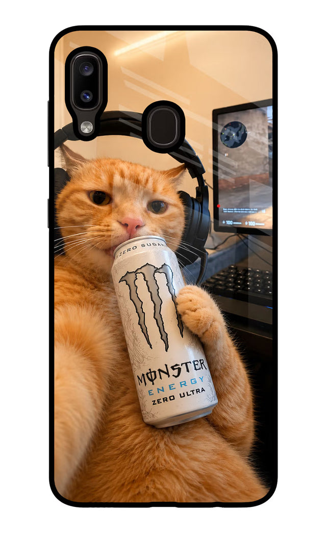 Gamer Cat Energy Samsung A20/M10s Glass Case