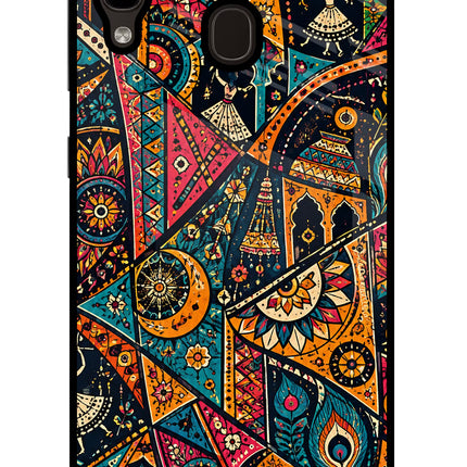 Folk Print Samsung A20/M10s Glass Case