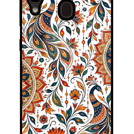 White Mayura Samsung A20/M10s Glass Case