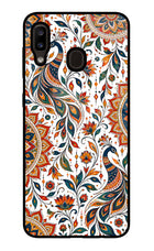 White Mayura Samsung A20/M10s Glass Case