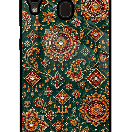 Green Pataka Samsung A20/M10s Glass Case