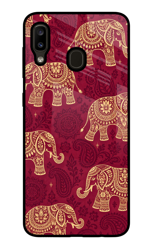 Maroon Elephant Samsung A20/M10s Glass Case