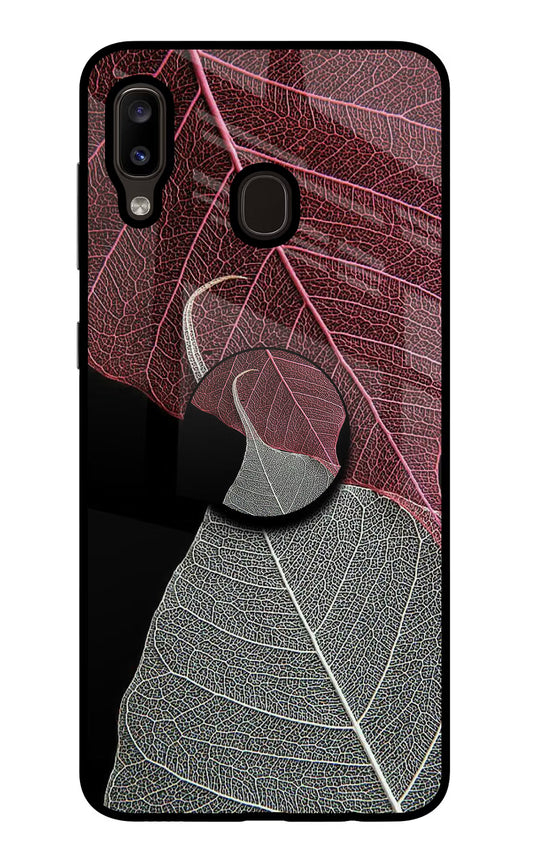Leaf Pattern Samsung A20/M10s Glass Case