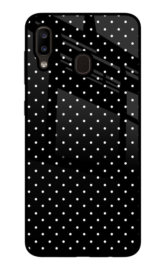 White Dots Samsung A20/M10s Glass Case