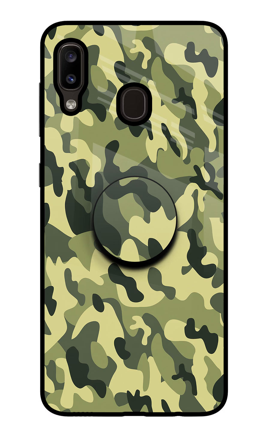 Camouflage Samsung A20/M10s Pop Case, Glass case