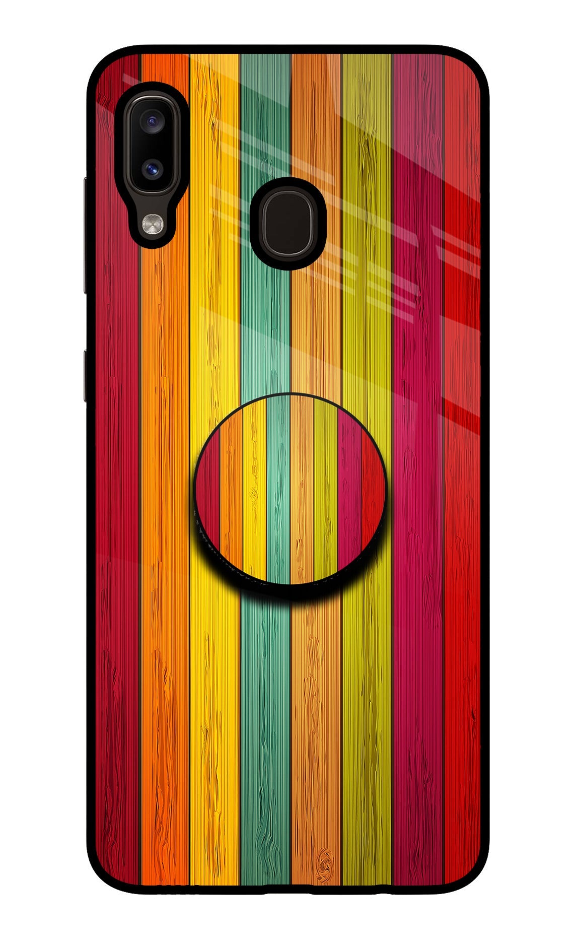 Multicolor Wooden Samsung A20/M10s Pop Case