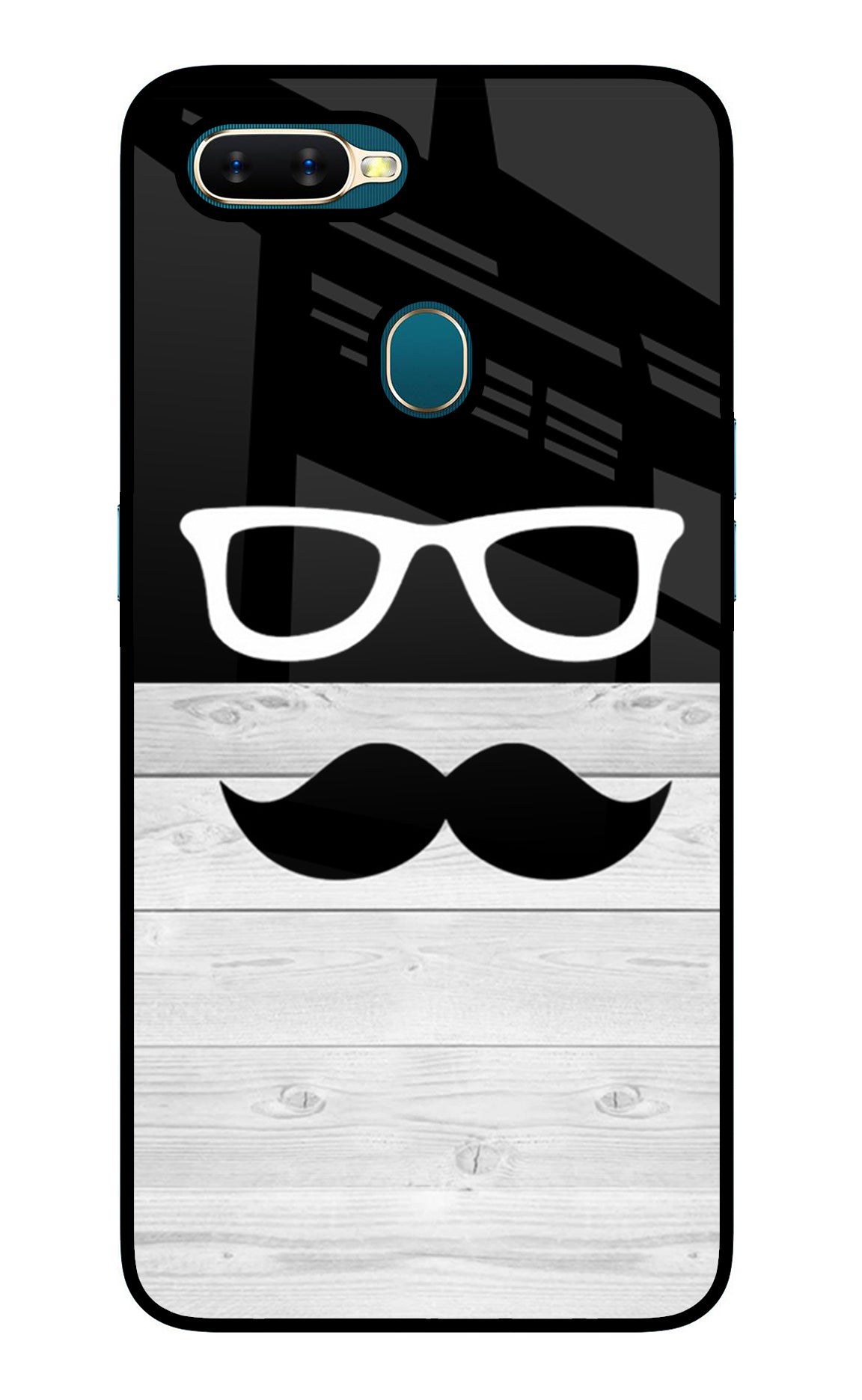 Mustache Oppo A7/A5s/A12 Glass Case