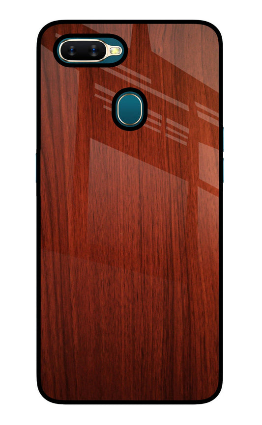 Wooden Plain Pattern Oppo A7/A5s/A12 Glass Case