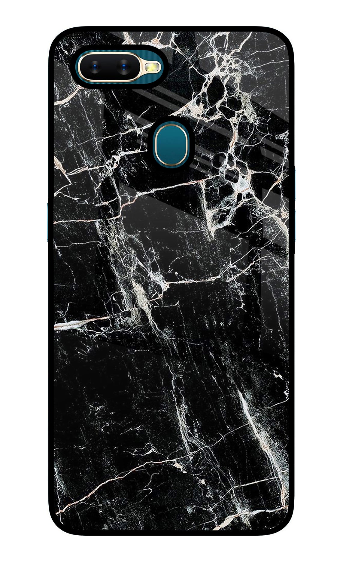 Black Marble Texture Oppo A7/A5s/A12 Back Cover