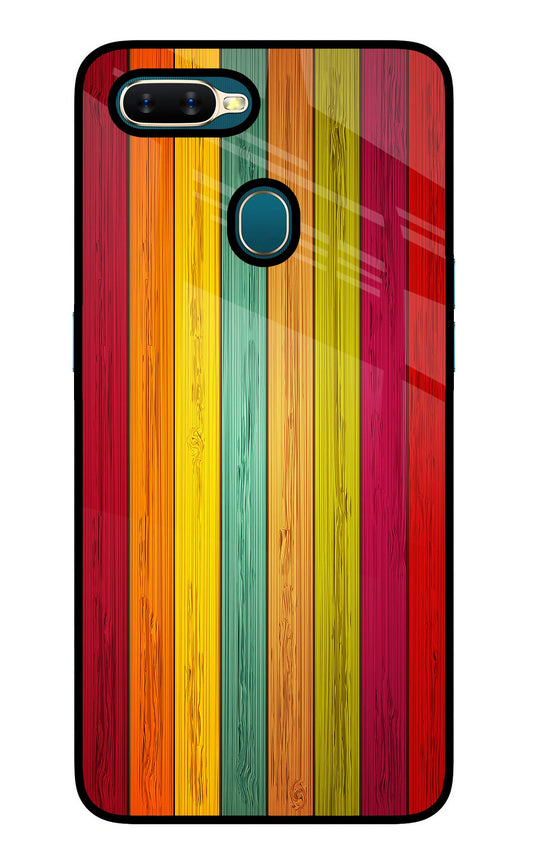 Multicolor Wooden Oppo A7/A5s/A12 Glass Case
