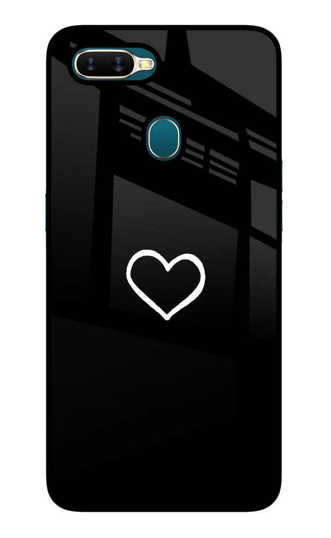 Heart Oppo A7/A5s/A12 Glass Case Back Cover by Casekaro