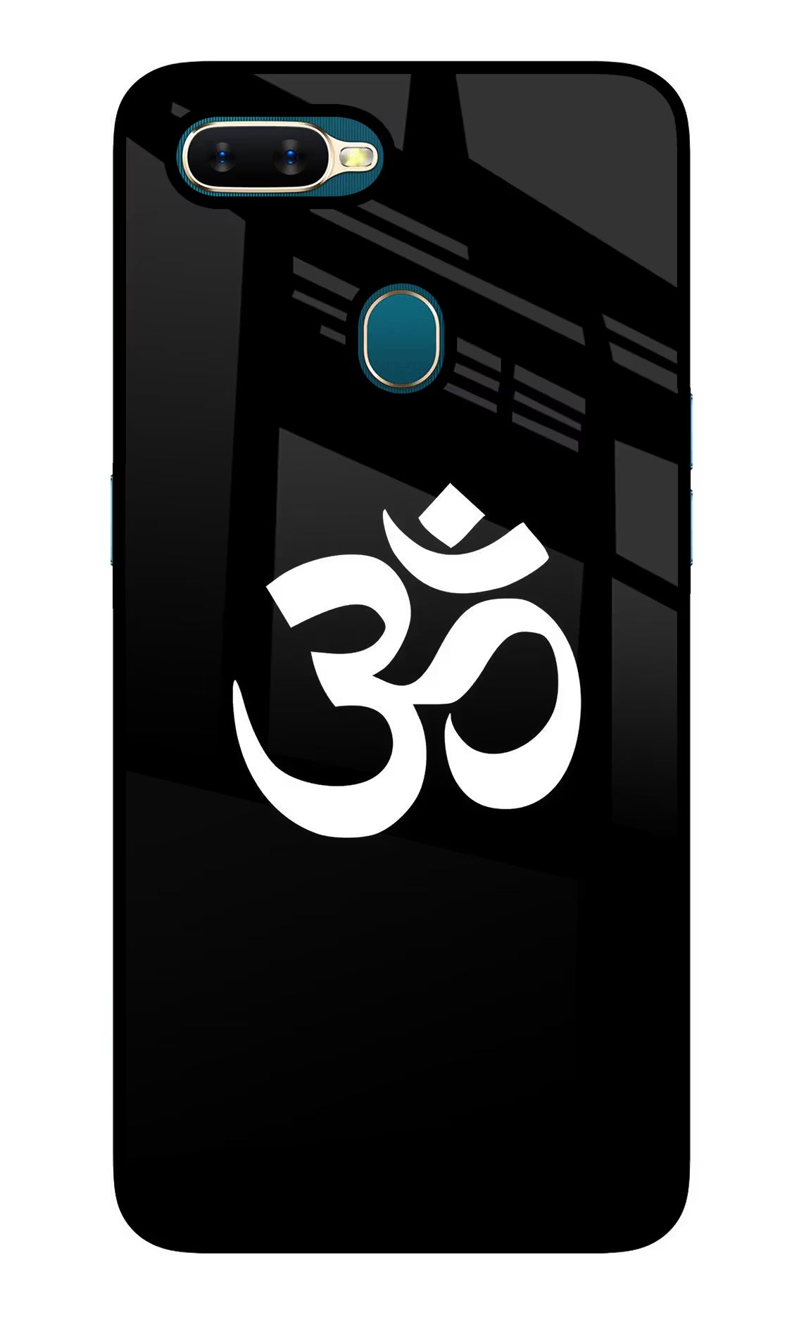 Om Oppo A7/A5s/A12 Glass Case Back Cover by Casekaro