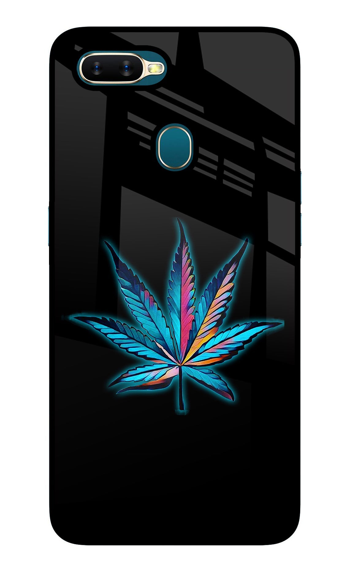 Weed Oppo A7/A5s/A12 Glass Case