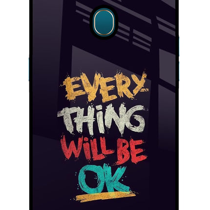 Everything Will Be Ok Oppo A7/A5s/A12 Glass Case Back Cover by Casekaro