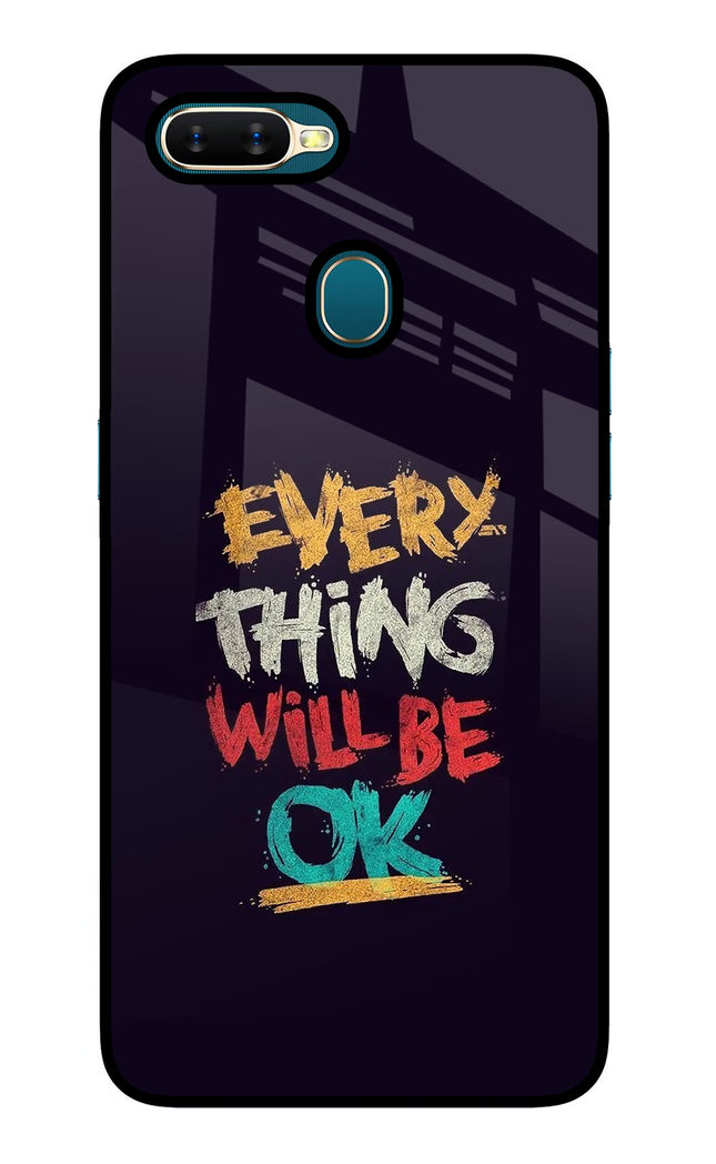 Everything Will Be Ok Oppo A7/A5s/A12 Glass Case Back Cover by Casekaro