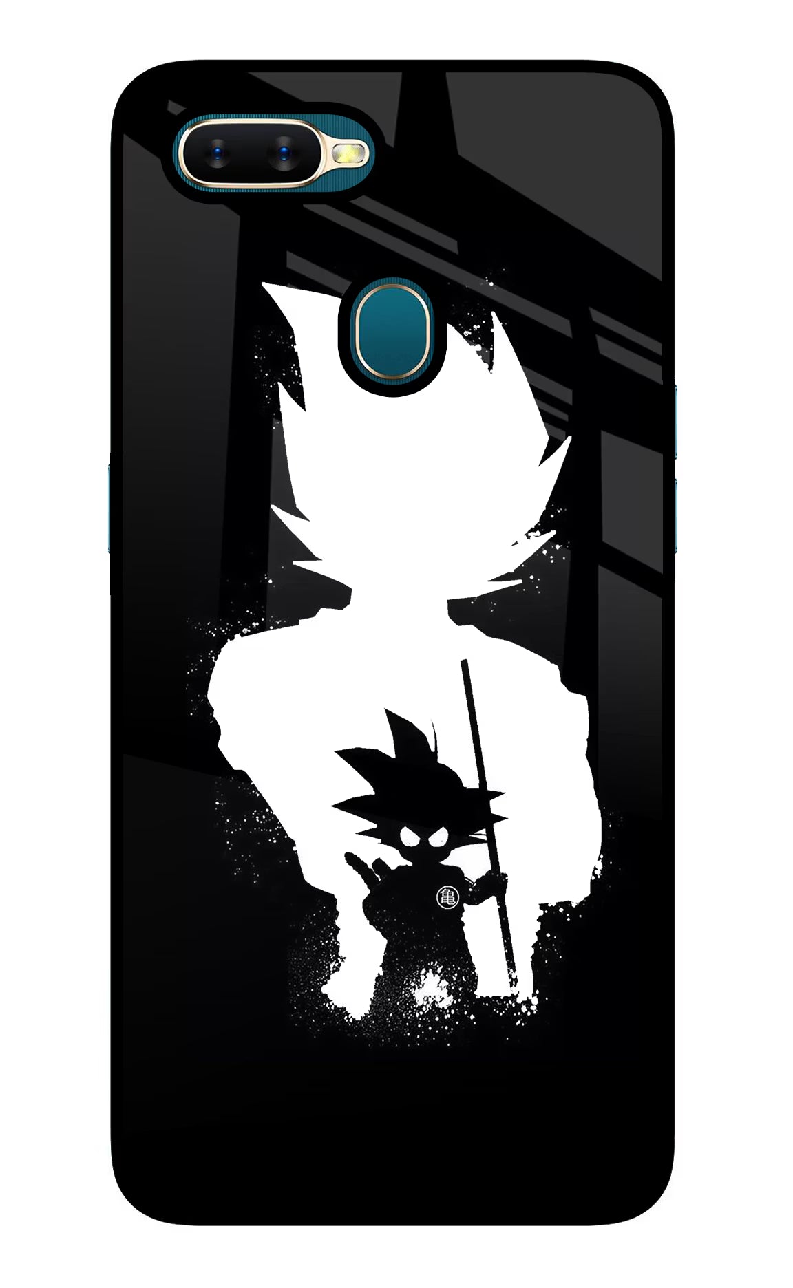 Goku Shadow Oppo A7/A5s/A12 Glass Case Back Cover by Casekaro