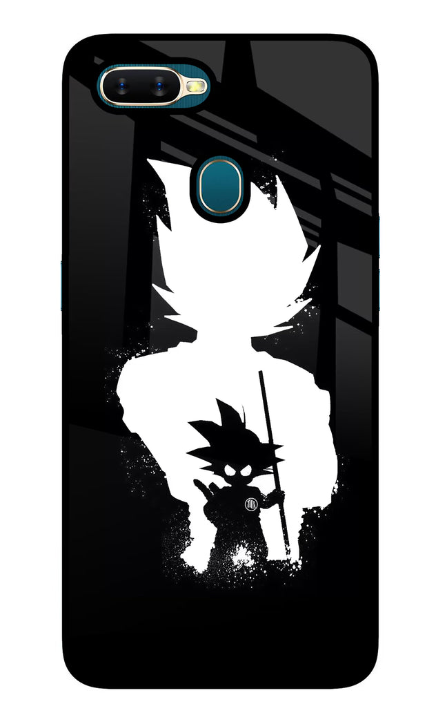 Goku Shadow Oppo A7/A5s/A12 Glass Case Back Cover by Casekaro