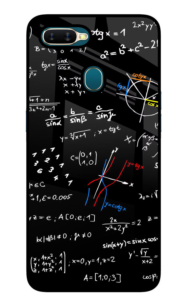 Mathematics Formula Oppo A7/A5s/A12 Glass Case Back Cover by Casekaro