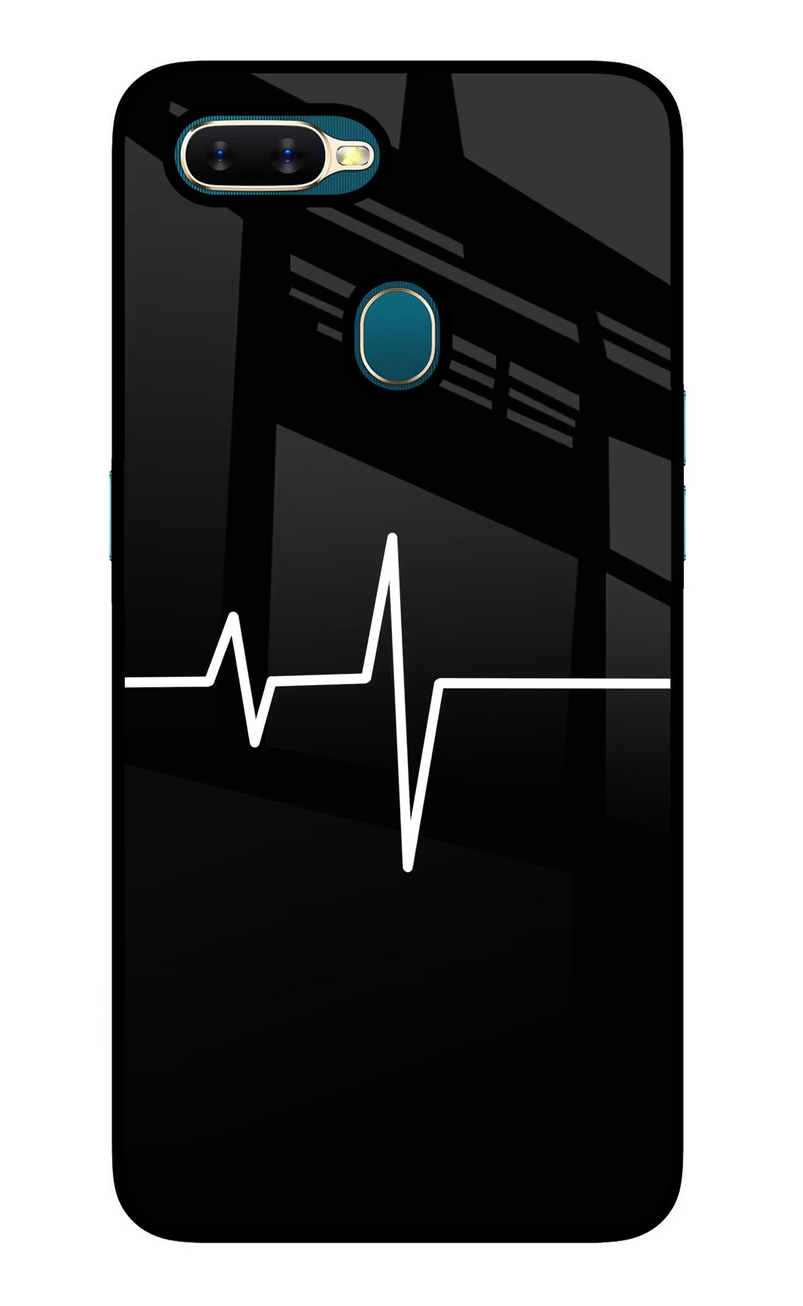 Heart Beats Oppo A7/A5s/A12 Glass Case Back Cover by Casekaro