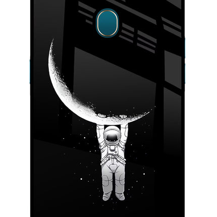 Moon Space Oppo A7/A5s/A12 Glass Case Back Cover by Casekaro