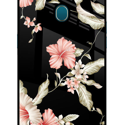 Flowers Oppo A7/A5s/A12 Glass Case Back Cover by Casekaro