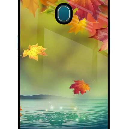 Flowers Oppo A7/A5s/A12 Glass Case Back Cover by Casekaro
