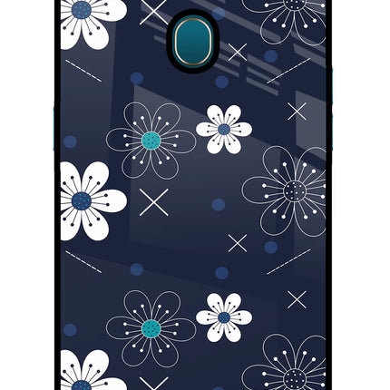 Flowers Oppo A7/A5s/A12 Glass Case Back Cover by Casekaro