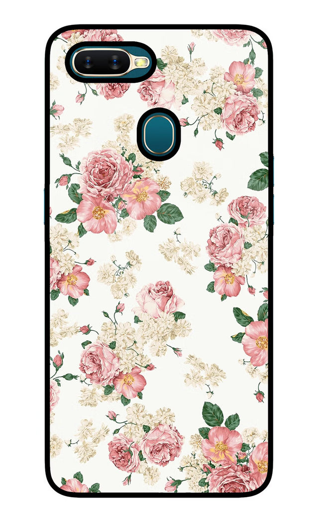 Flowers Oppo A7/A5s/A12 Glass Case Back Cover by Casekaro