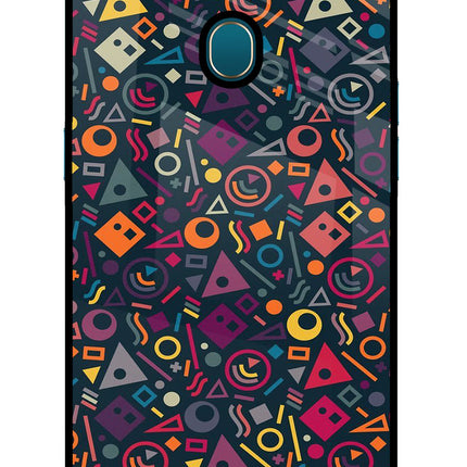 Geometric Abstract Oppo A7/A5s/A12 Glass Case Back Cover by Casekaro