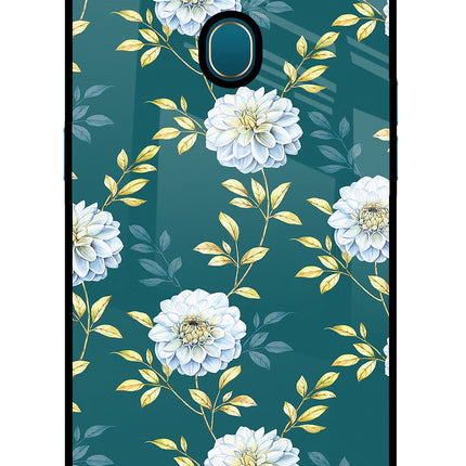 Flowers Oppo A7/A5s/A12 Glass Case Back Cover by Casekaro