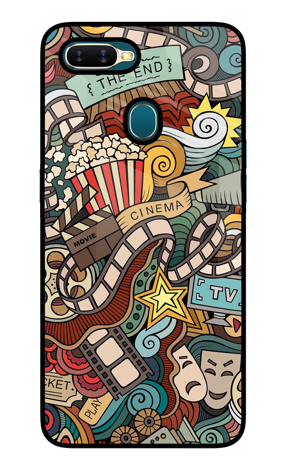 Cinema Abstract Oppo A7/A5s/A12 Glass Case Back Cover by Casekaro