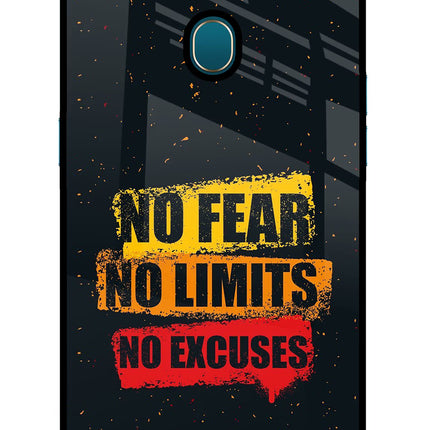 No Fear No Limits No Excuse Oppo A7/A5s/A12 Glass Case Back Cover by Casekaro