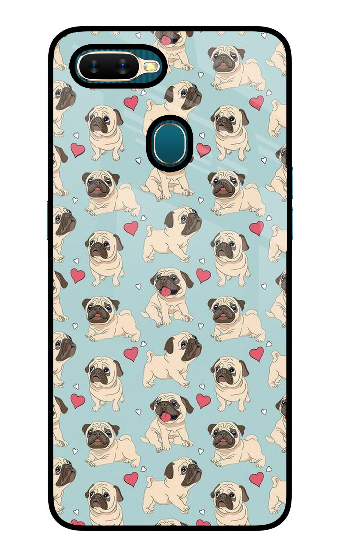 Pug Dog Oppo A7/A5s/A12 Glass Case