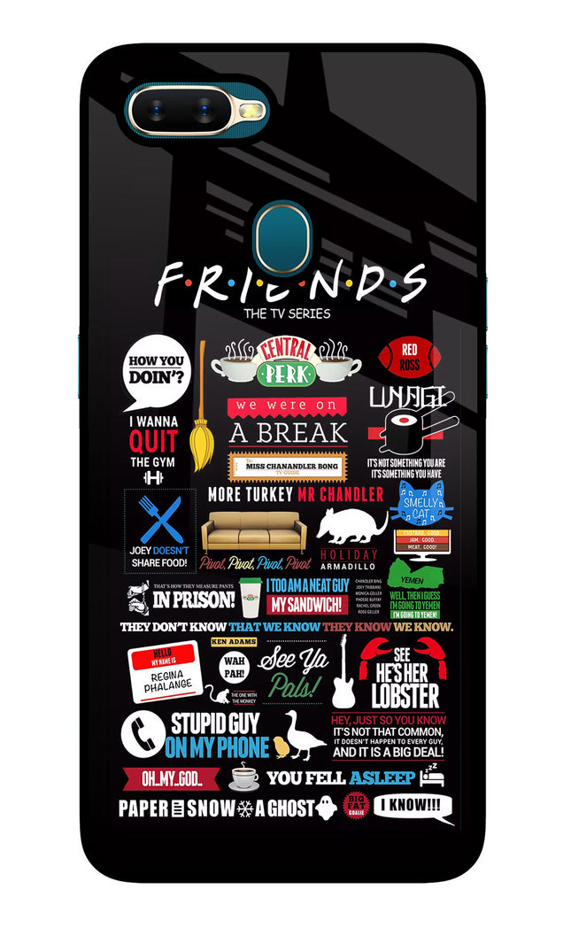 FRIENDS Oppo A7/A5s/A12 Glass Case Back Cover by Casekaro