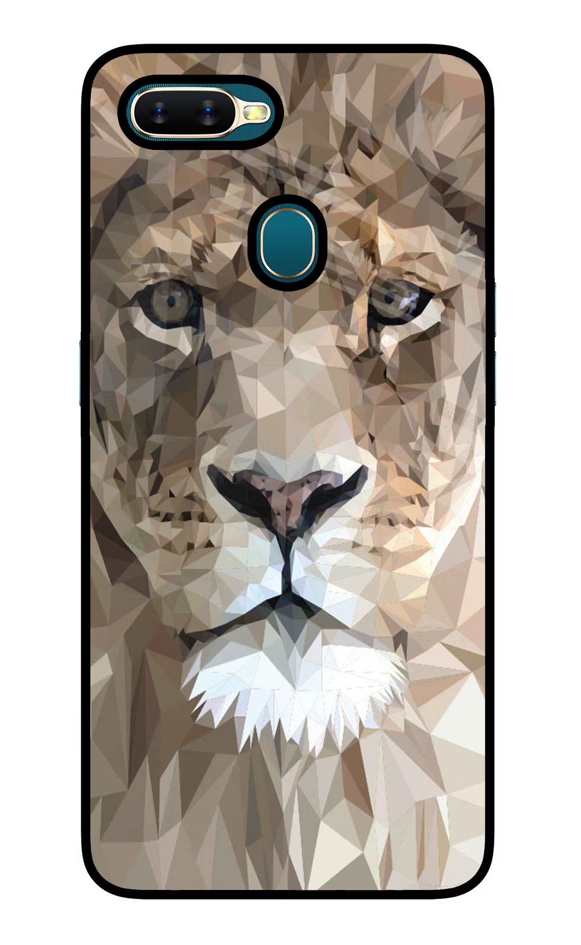 Lion Art Oppo A7/A5s/A12 Glass Case Back Cover by Casekaro