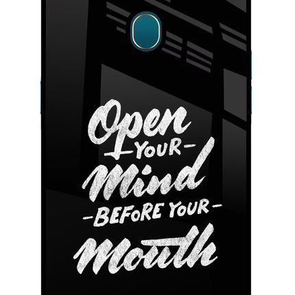 Open Your Mind Before Your Mouth Oppo A7/A5s/A12 Glass Case Back Cover by Casekaro