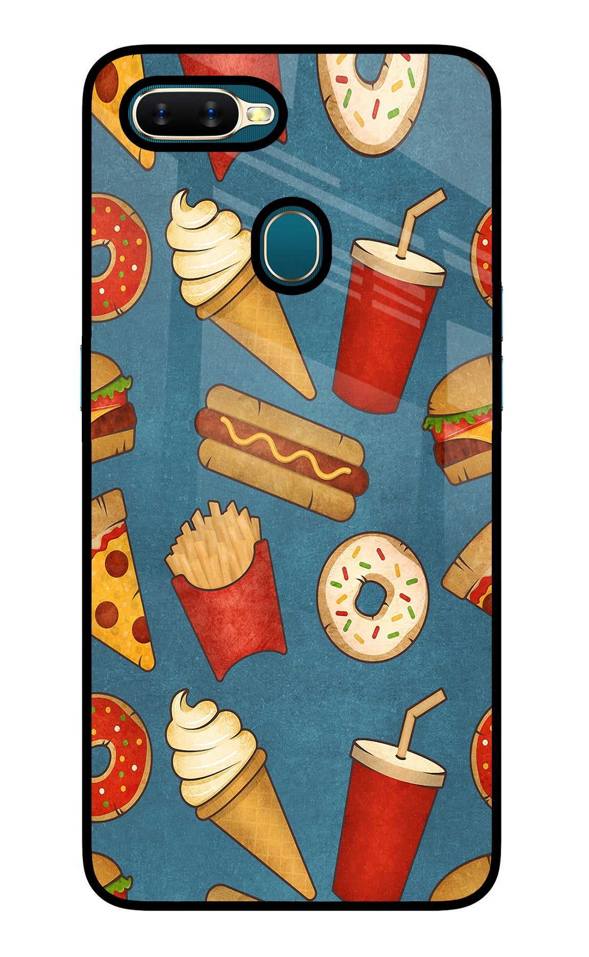 Foodie Oppo A7/A5s/A12 Glass Case