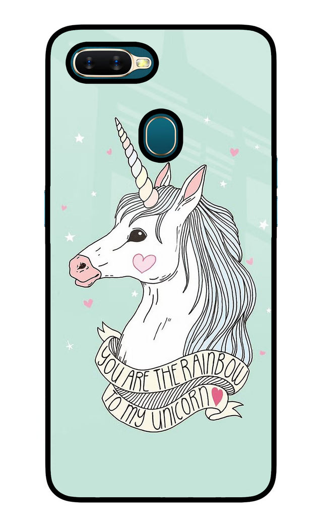 Unicorn Wallpaper Oppo A7/A5s/A12 Glass Case Back Cover by Casekaro