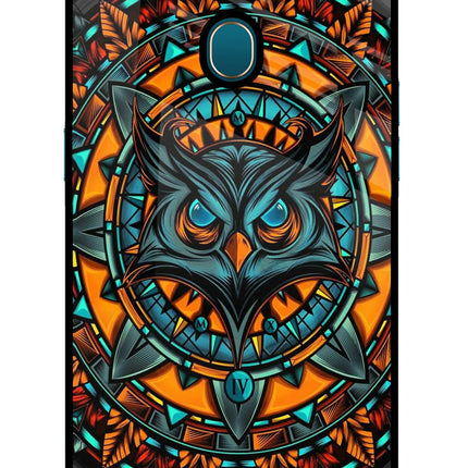 Angry Owl Art Oppo A7/A5s/A12 Glass Case Back Cover by Casekaro