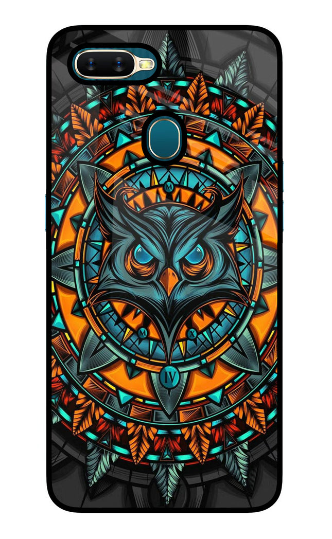 Angry Owl Art Oppo A7/A5s/A12 Glass Case Back Cover by Casekaro