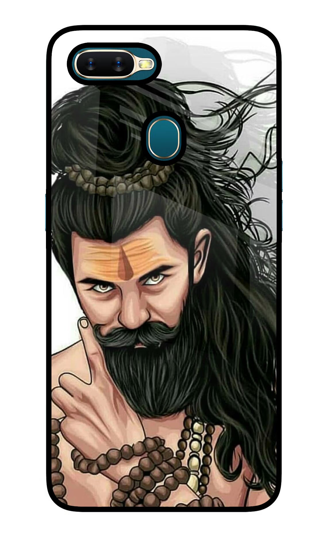 Mahadev Oppo A7/A5s/A12 Glass Case Back Cover by Casekaro