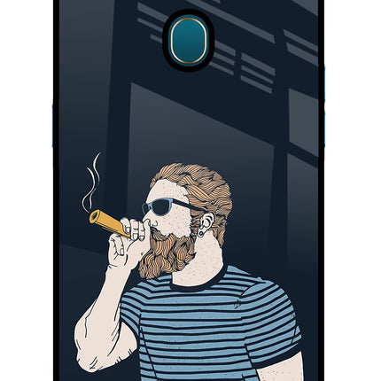 Smoking Oppo A7/A5s/A12 Glass Case Back Cover by Casekaro