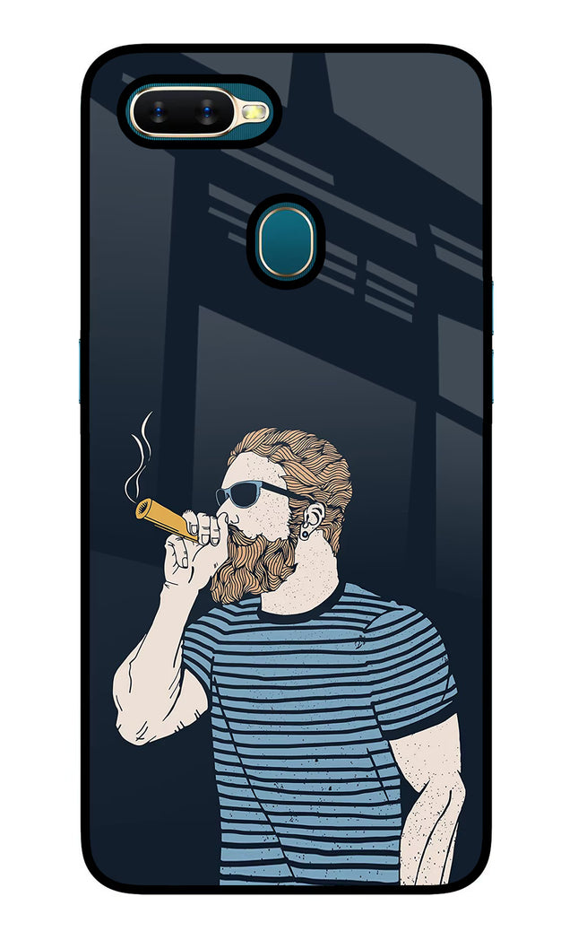 Smoking Oppo A7/A5s/A12 Glass Case Back Cover by Casekaro