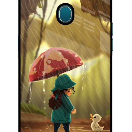 Rainy Day Oppo A7/A5s/A12 Glass Case Back Cover by Casekaro