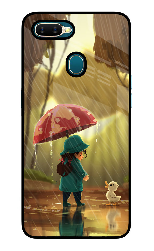 Rainy Day Oppo A7/A5s/A12 Glass Case Back Cover by Casekaro