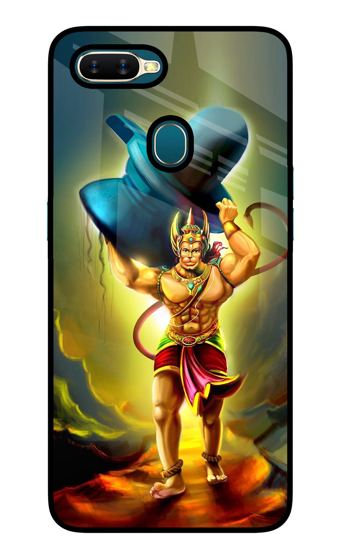 Lord Hanuman Oppo A7/A5s/A12 Glass Case