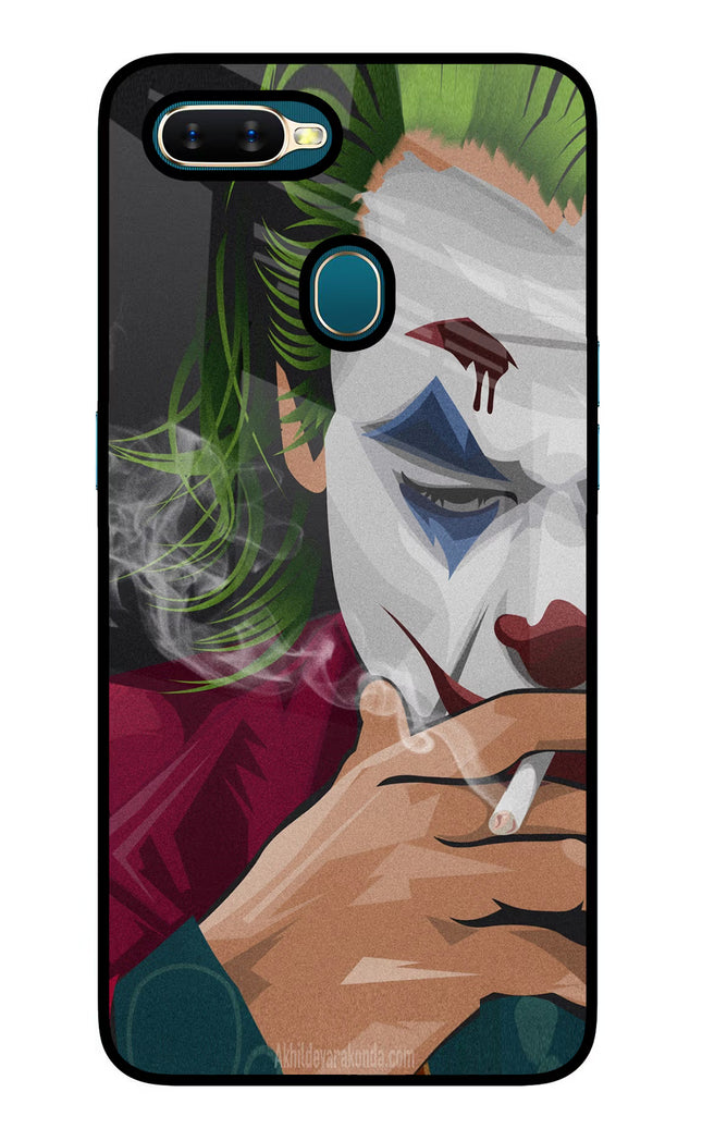Joker Smoking Oppo A7/A5s/A12 Glass Case Back Cover by Casekaro
