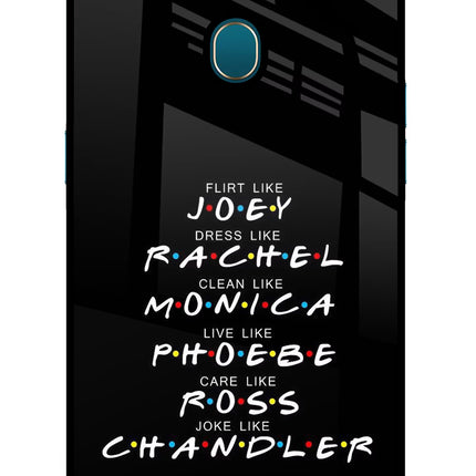 FRIENDS Character Oppo A7/A5s/A12 Glass Case Back Cover by Casekaro