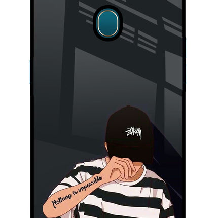 Aesthetic Boy Oppo A7/A5s/A12 Glass Case Back Cover by Casekaro